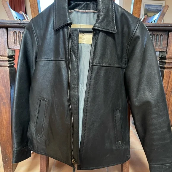 STS Black Leather Jacket size XS